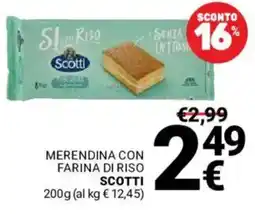 Supermercati Gulliver Merendina con farina di riso Scotti offerta