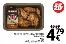 Supermercati Gulliver Alette di pollo arrosto Durango AIA offerta