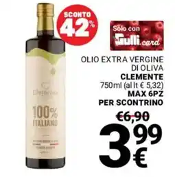 Supermercati Gulliver Olio extra vergine di oliva Clemente offerta