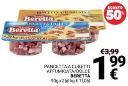 Supermercati Gulliver Pancetta a cubetti Beretta offerta