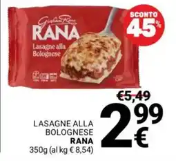 Supermercati Gulliver Lasagne alla Bolognese Rana offerta