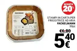 Supermercati Gulliver Stampi in carta per friggitrice ad aria Fackelmann offerta