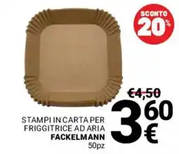 Supermercati Gulliver Stampi in carta per friggitrice ad aria Fackelmann offerta