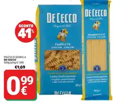 Supermercati Gulliver Pasta di semola De Cecco offerta