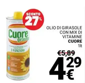 Supermercati Gulliver Olio di girasole con mix di vitamine Cuore offerta