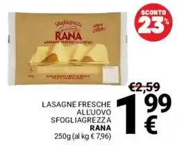Supermercati Gulliver Lasagne fresche all'uovo sfogliarezza Rana offerta