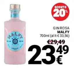 Supermercati Gulliver Gin rosa Malfy offerta