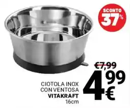Supermercati Gulliver Ciotola inox con ventosa Vitakraft offerta