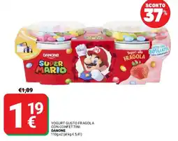 Supermercati Gulliver Yogurt gusto fragola con confettini Danone offerta