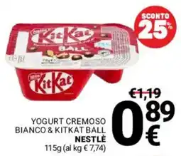 Supermercati Gulliver Yogurt cremoso bianco & KitKat ball Nestlé offerta