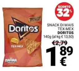 Supermercati Gulliver Snack di mais tex-mex doritos offerta