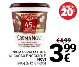 Supermercati Gulliver Crema spalmabile al cacao e nocciole Novi offerta