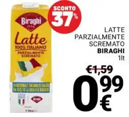 Supermercati Gulliver Latte parzialmente scremato Biraghi offerta
