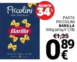 Supermercati Gulliver Pasta Piccolini Barilla offerta