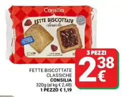 Supermercati Gulliver Fette biscottate classiche Consilia offerta