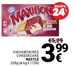 Supermercati Gulliver Maxibon red cheesecake Nestlé offerta