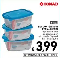 Spazio Conad Set contenitori per alimenti offerta