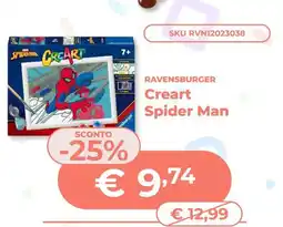Mornati Paglia Ravensburger Creart Spider Man offerta