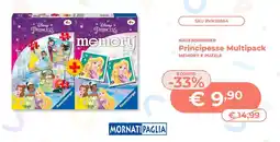 Mornati Paglia Ravensburger Principesse Multipack Memory e Puzzle offerta