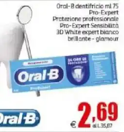 Elite Oral-B dentifricio Pro-Expert 3D White expert bianco brillante - glamour offerta