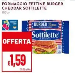 Pan Formaggio fettine burger cheddar sottilette offerta