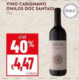 Pan Vino Carignano Onilos Doc Santadi offerta
