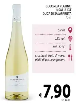 Spazio Conad Colomba Platino Insolia IGT Duca di Salaparuta offerta