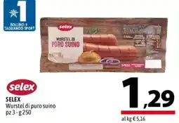 A&O Selex Wurstel di puro suino offerta
