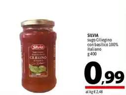 A&O Silvia sugo Ciliegino con basilico 100% italiano offerta