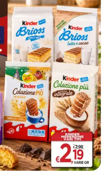 Kinder merendine vari tipi