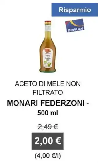 Aceto di mele non filtrato Monari Federzoni