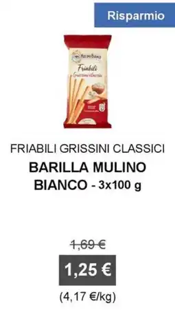 Orvea Friabili grissini classici Barilla Mulino Bianco offerta