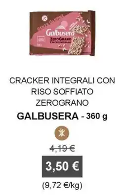 Orvea Cracker integrali con riso soffiato zerogranolo Galbusera offerta