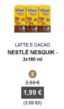 Orvea Latte e cacao Nestlé Nesquik offerta
