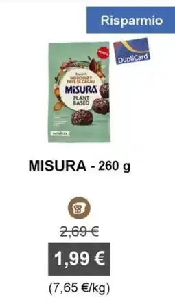 Orvea Misura biscotti cioccolato e fave di cacao offerta