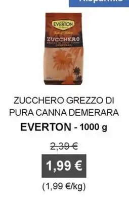 Orvea Zucchero grezzo di pura canna demerara Everton offerta