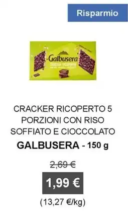 Orvea Cracker ricoperto 5 porzioni con riso soffiato e cioccolato Galbusera offerta