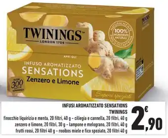 Infusi aromatizzato Sensations Twinings Zenzero e Limone