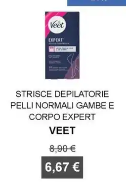 Orvea Strisce depilatorie pelli normali gambe e corpo expert Veet offerta