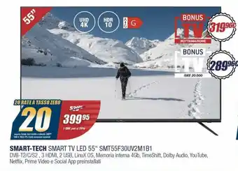 Sinergy Smart-Tech Smart Tv LED 55" SMT55F30UV2M1B1 offerta