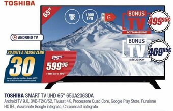 Sinergy Toshiba Smart Tv UHD 65" 65UA2063DA offerta