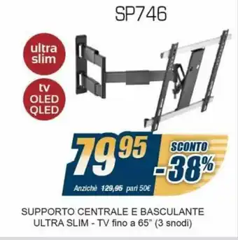 Sinergy Munari SP746 Supporto Centrale e Basculante Ultra Slim - TV offerta