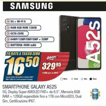 Sinergy Samsung Galaxy A52S Smartphone offerta
