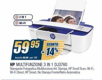 Sinergy hp Multifunzione 3 in 1 DJ3760 offerta