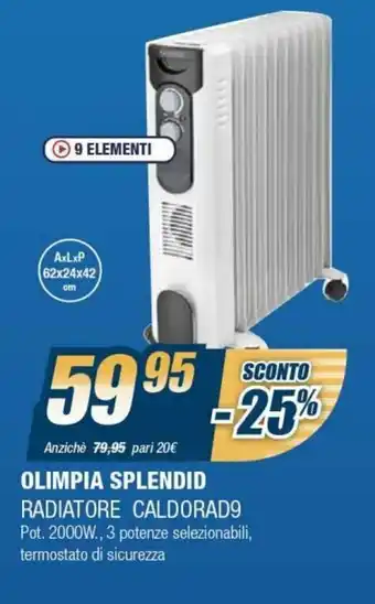 Sinergy Olimpia Splendid Radiatore Cladorad9 offerta