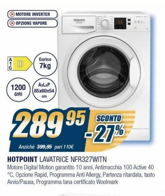 Sinergy Hotpoint Lavatrice NFR327WITN offerta