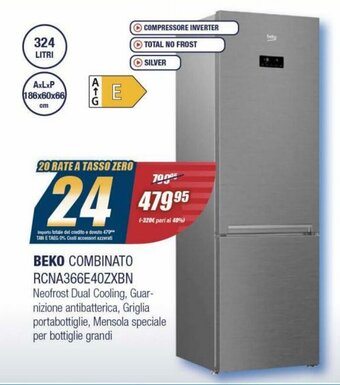 Sinergy beko Combinato RCNA366E40ZXBN offerta
