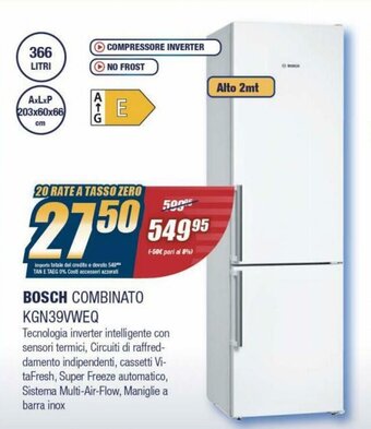 Sinergy Bosch Combinato KGN39VWEQ offerta