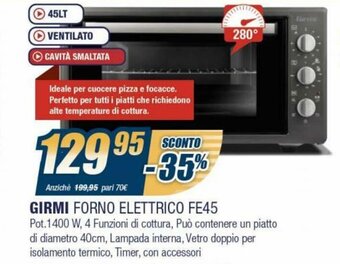 Sinergy Girmi Forno Elettrico FE45 offerta