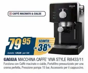 Sinergy Gaccia Macchina Caffè Viva Style RI8433/11 offerta